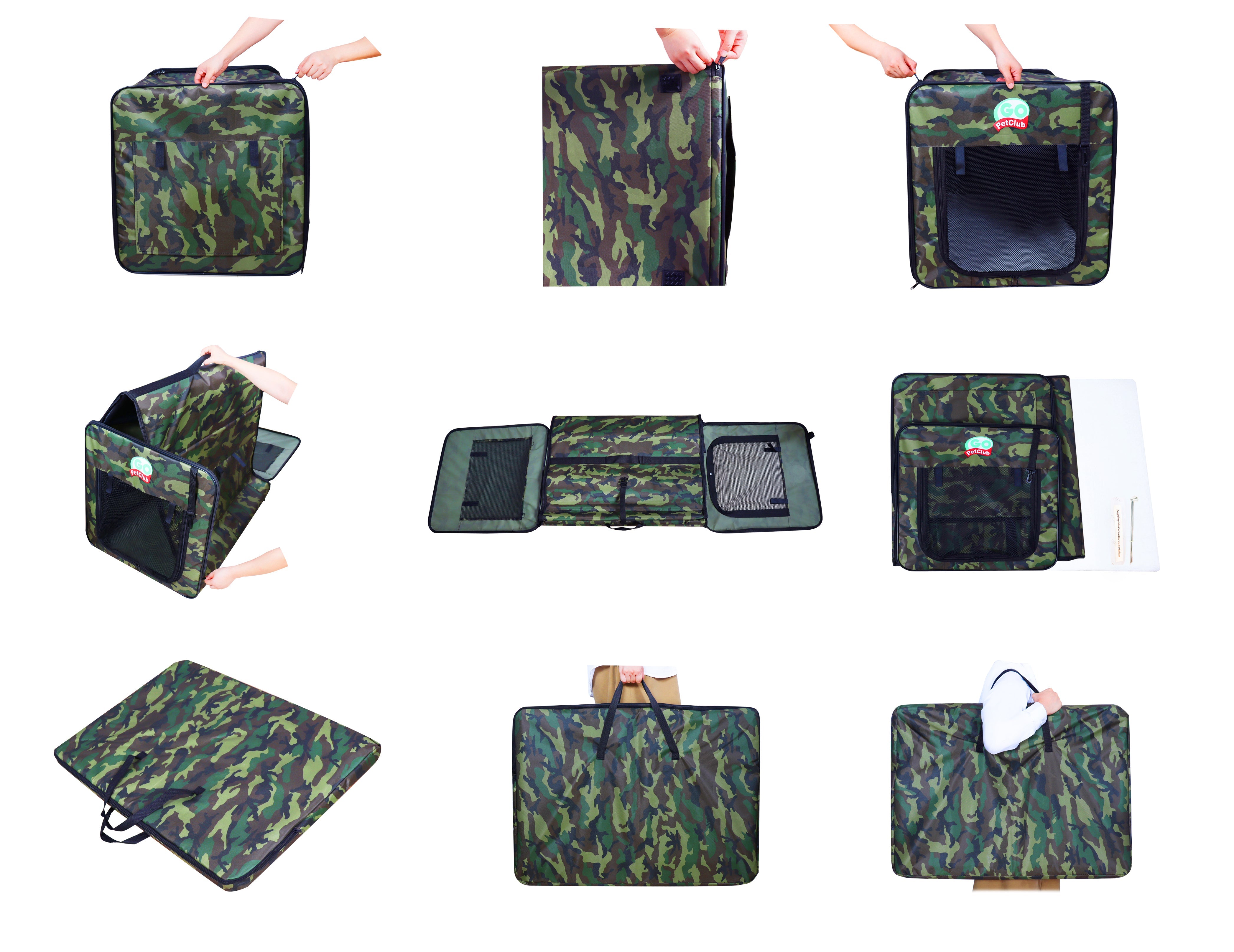 Foldable Soft Crate (Available in 18" to 43") Forest Green Camo