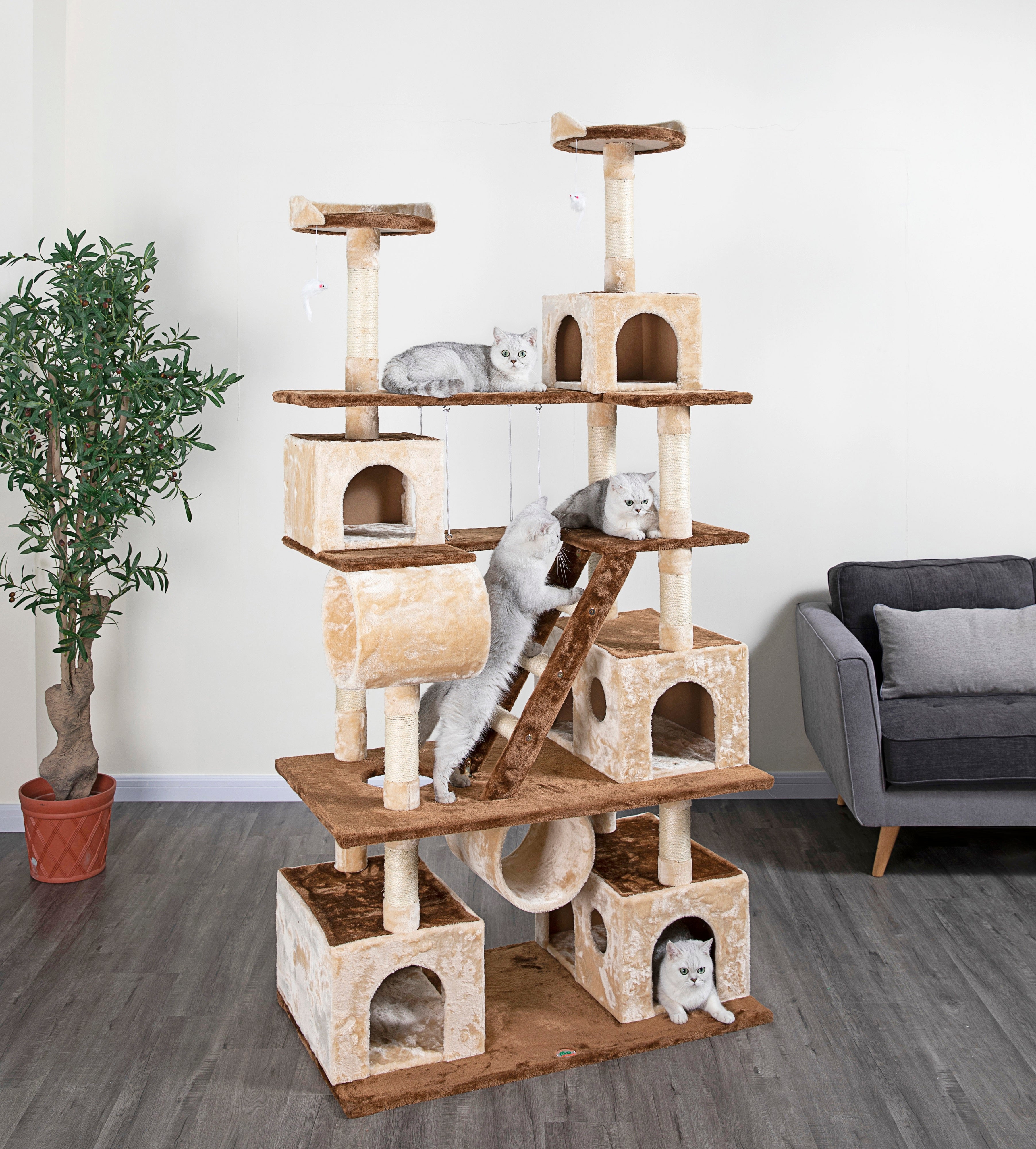 87" Cat Tree Climber with Swing [*]