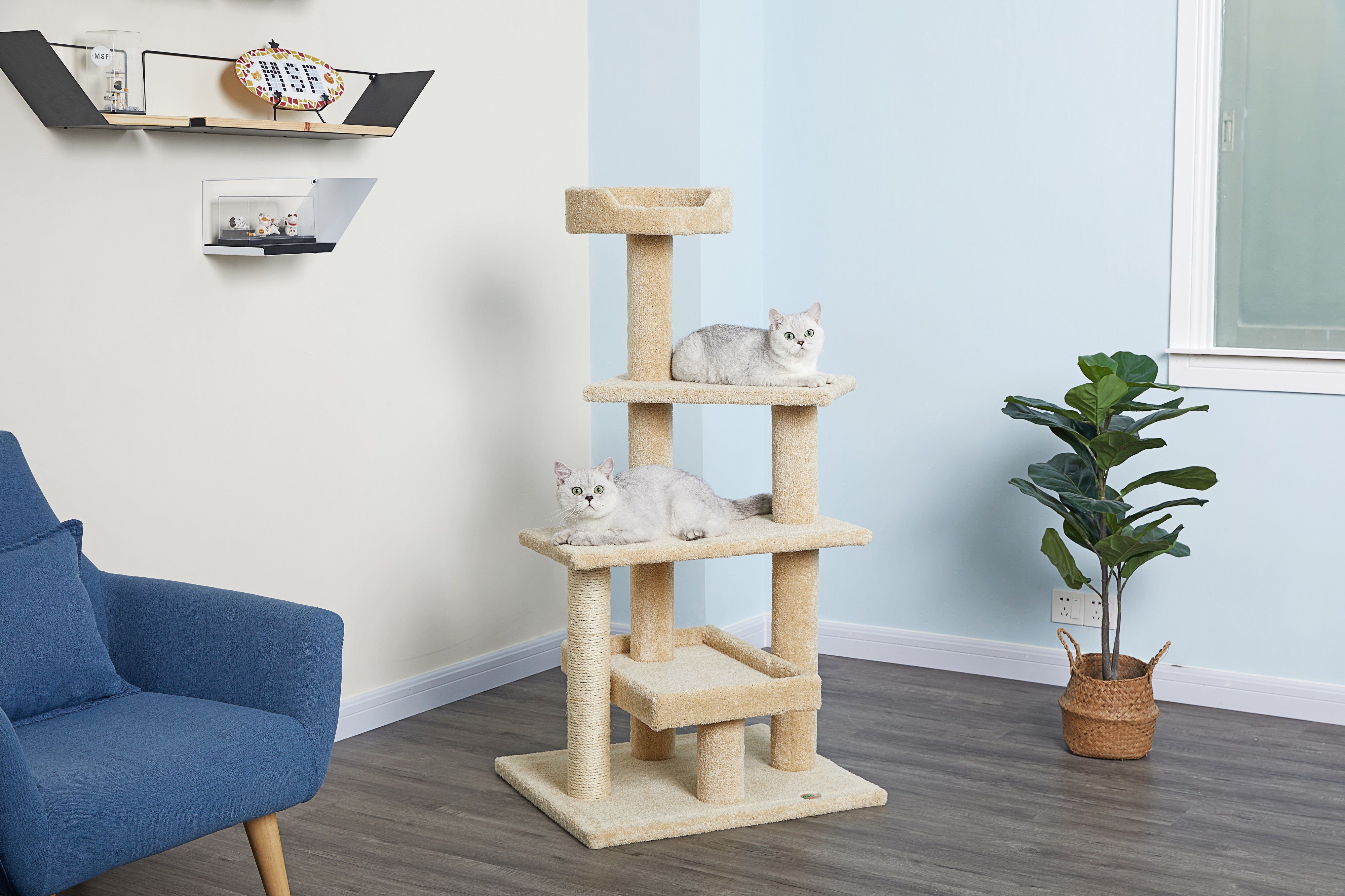 52” Premium Carpeted Cat Tree Furniture [LP-815]