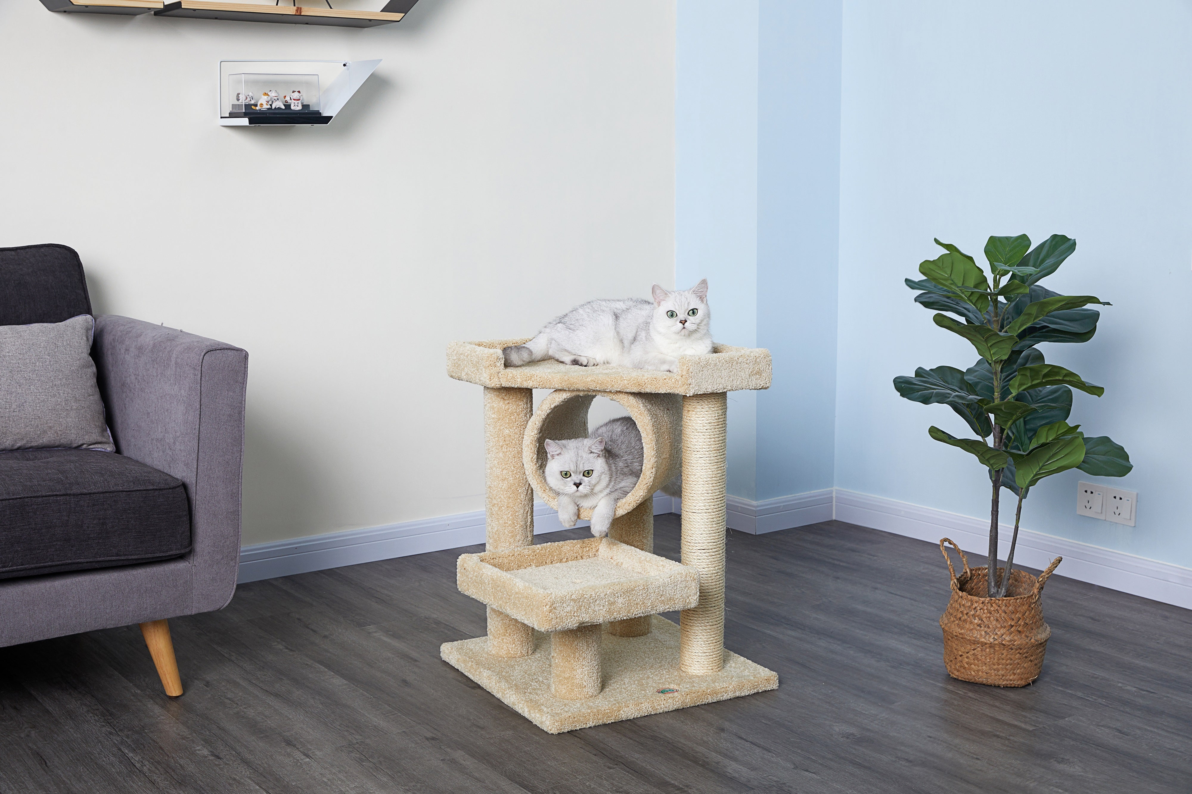 28” Premium Carpeted Cat Tree [LP-823]