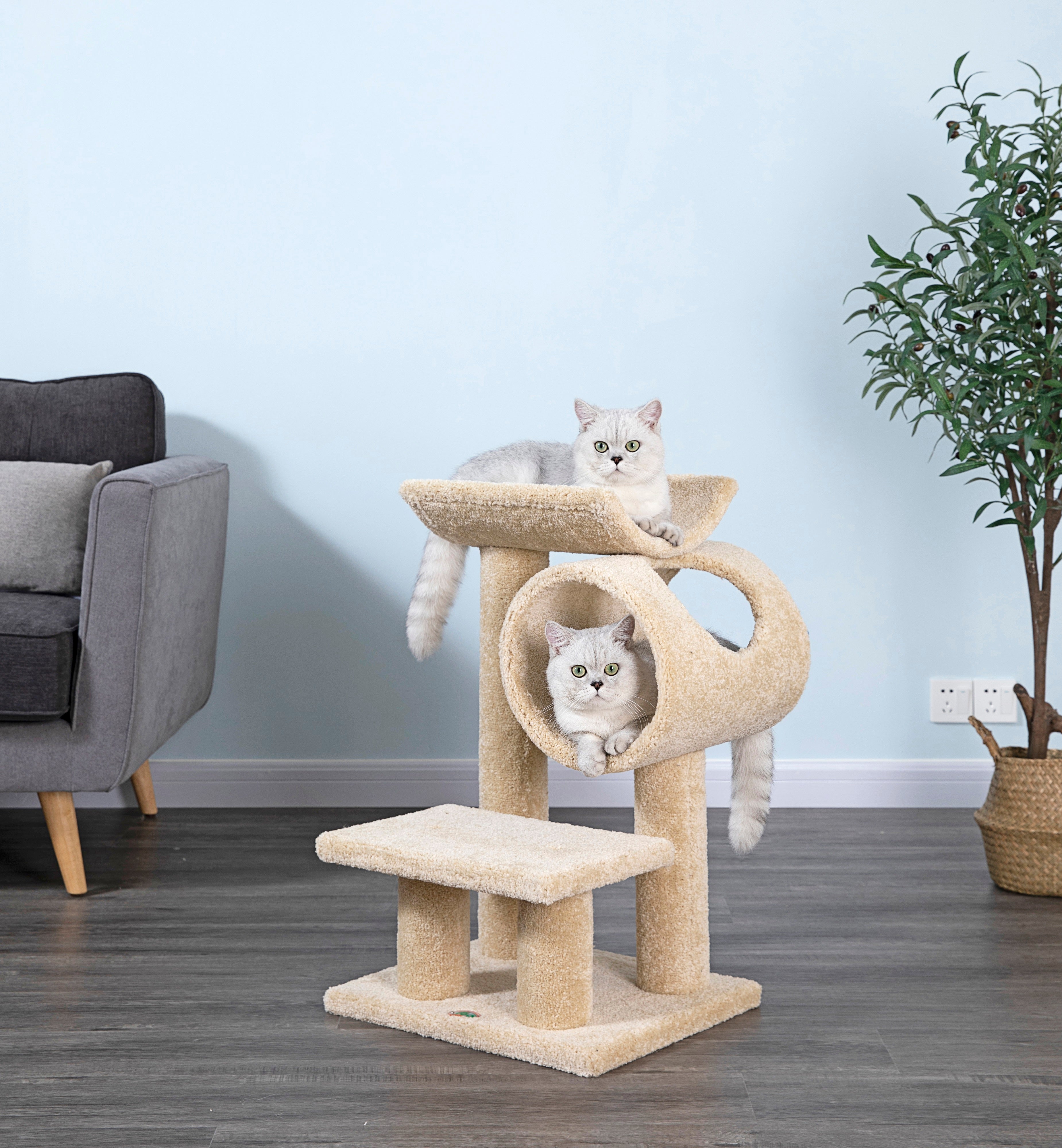 30” Premium Carpeted Cat Tree [LP-839]