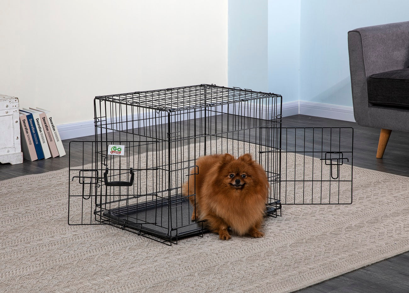 2 Doors Metal Dog Crate with Divider (Available in 24" to 54") [*]