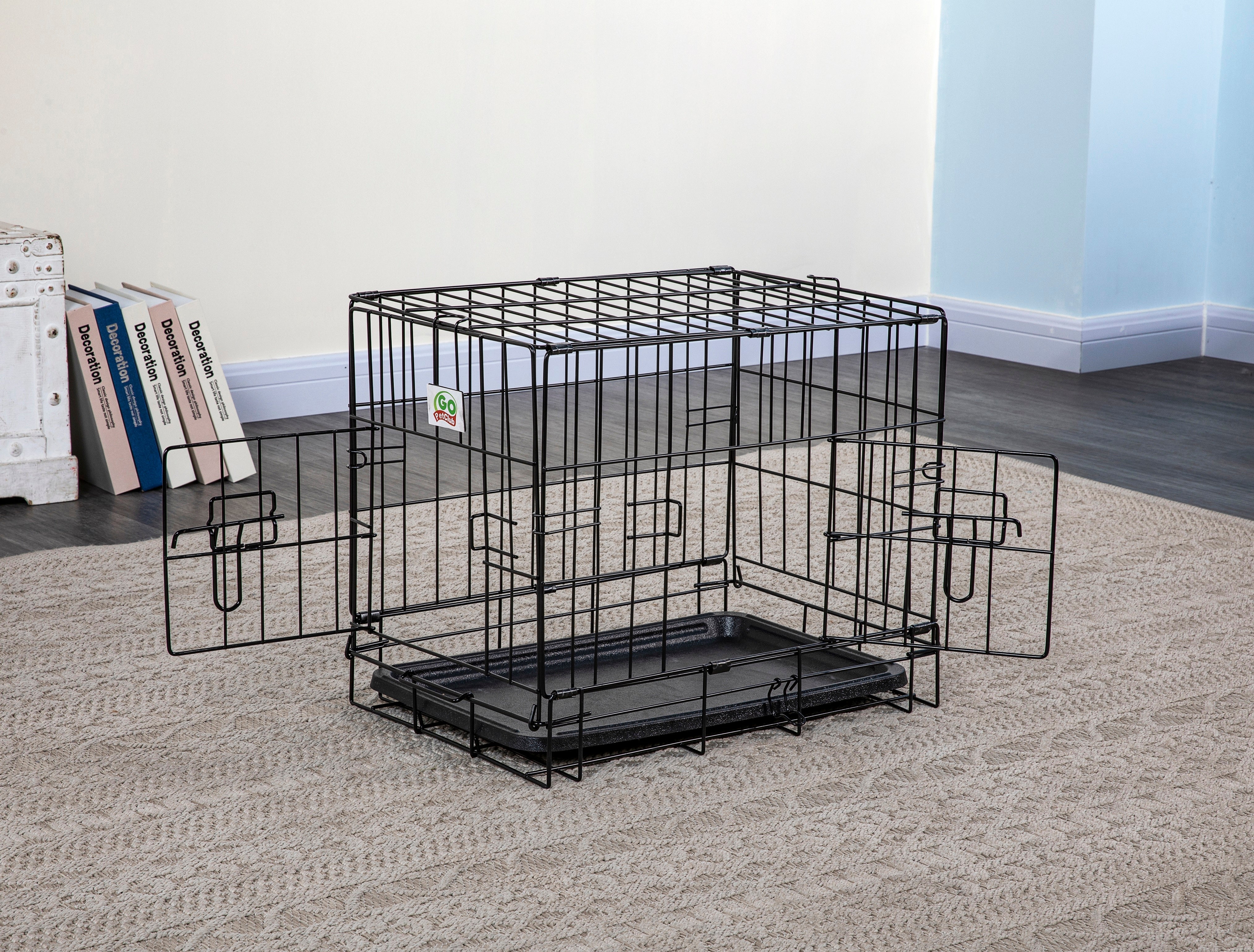 2 Doors Metal Dog Crate with Divider (Available in 24" to 54") [*]