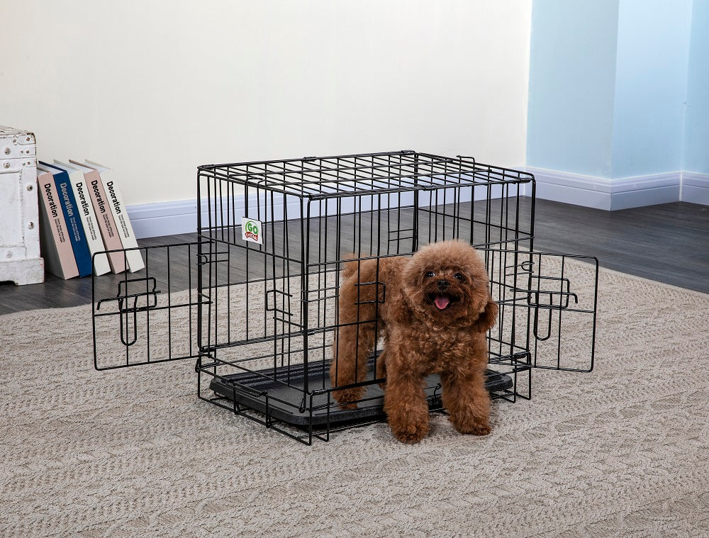 2 Doors Metal Dog Crate with Divider (Available in 24" to 54") [*]