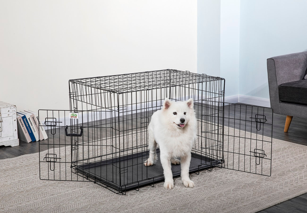 2 Doors Metal Dog Crate with Divider (Available in 24" to 54") [*]