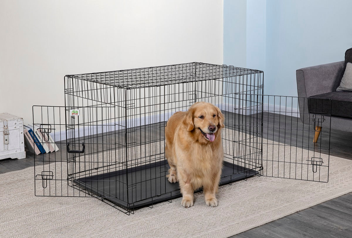 2 Doors Metal Dog Crate with Divider (Available in 24" to 54") [*]