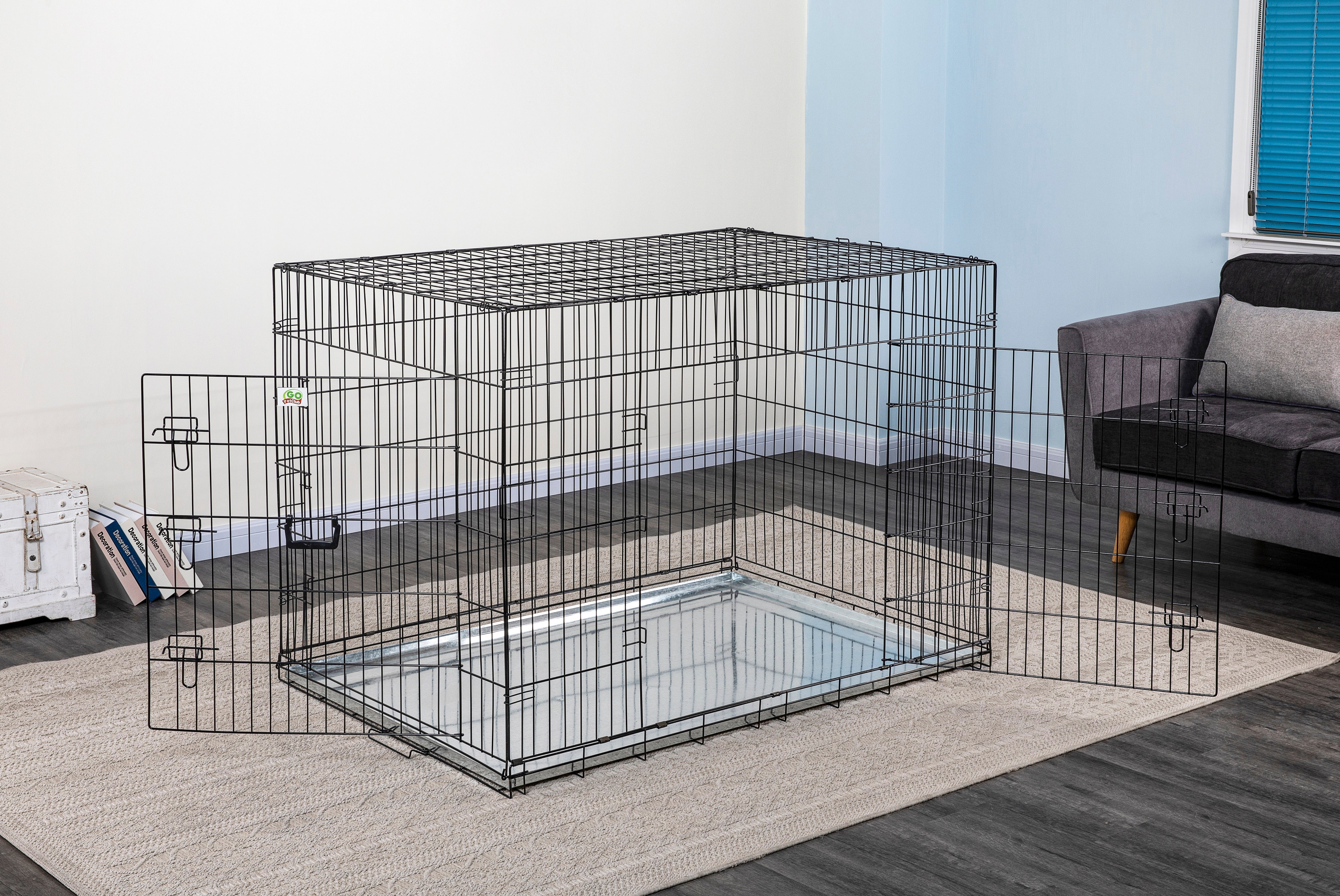 54" Metal Dog Crate with Divider [MLD-54]