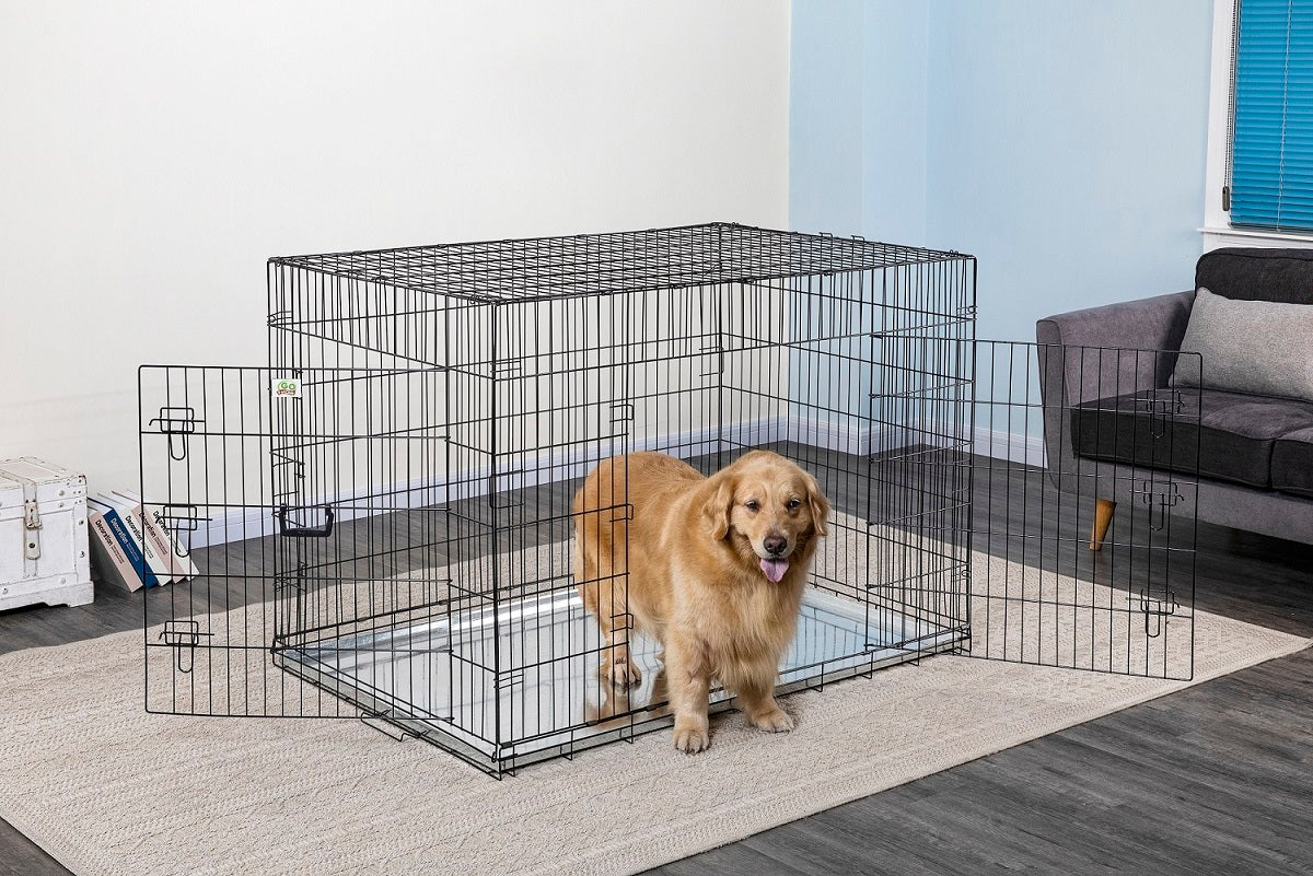 2 Doors Metal Dog Crate with Divider (Available in 24" to 54") [*]