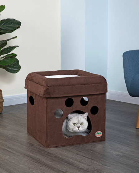 Comfy Cat Cube Bed (Paw)[*]