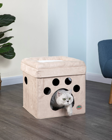 Comfy Cat Cube Bed (Paw)[*]