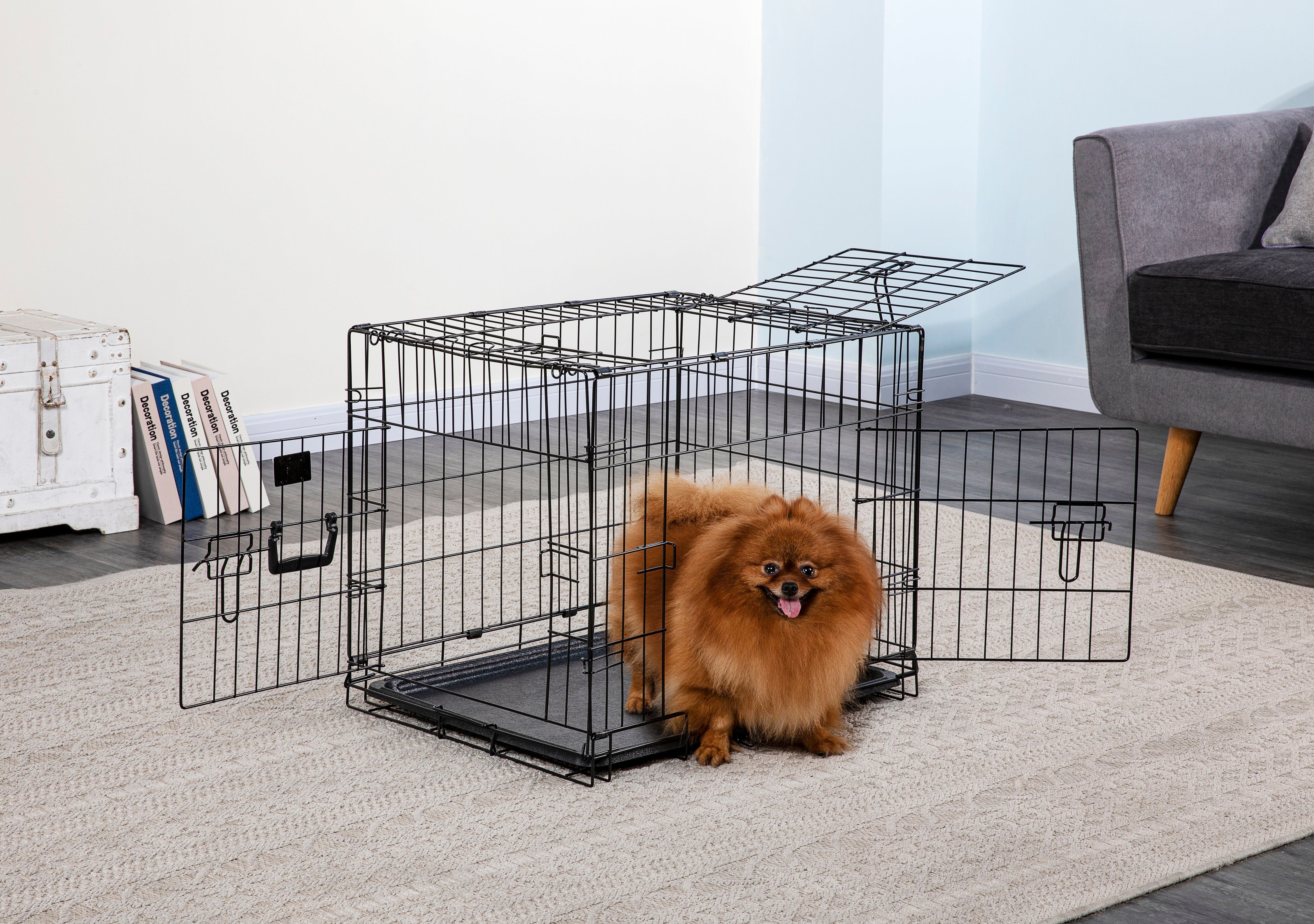 3 Door Metal Dog Crate with Divider (Available in 24" to 48") [*]