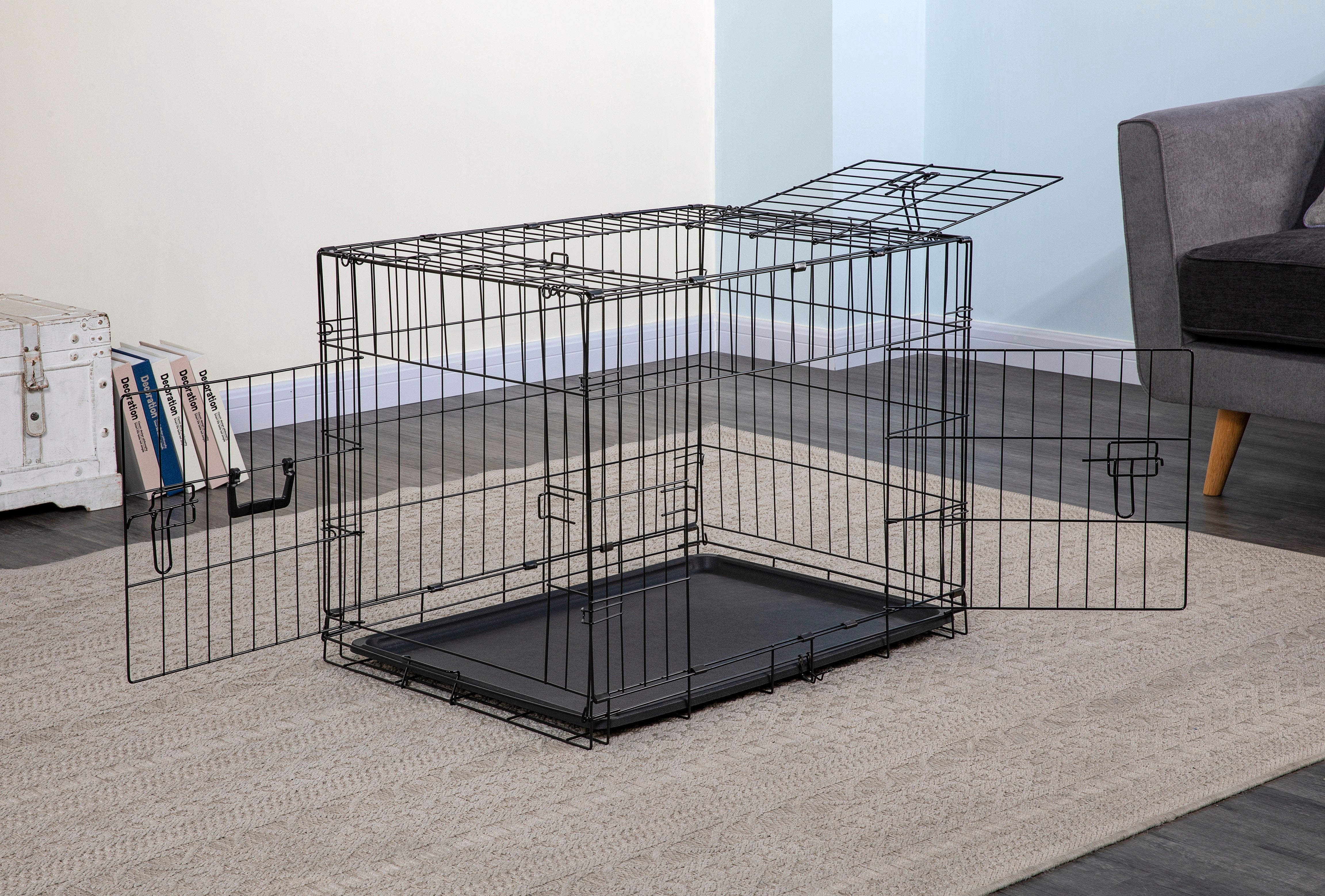 3 Door Metal Dog Crate with Divider (Available in 24" to 48") [*]