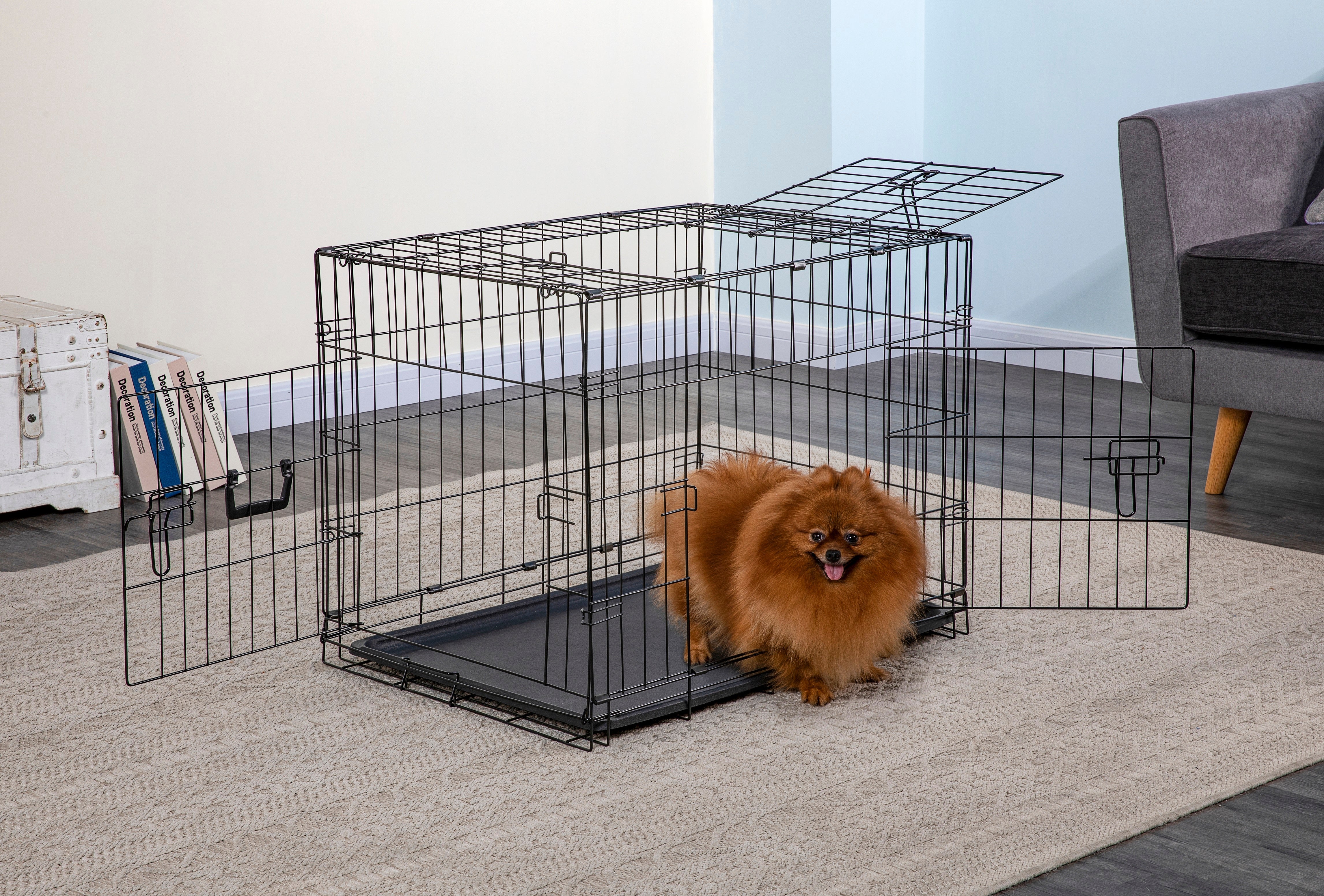 3 Door Metal Dog Crate with Divider (Available in 24" to 48") [*]