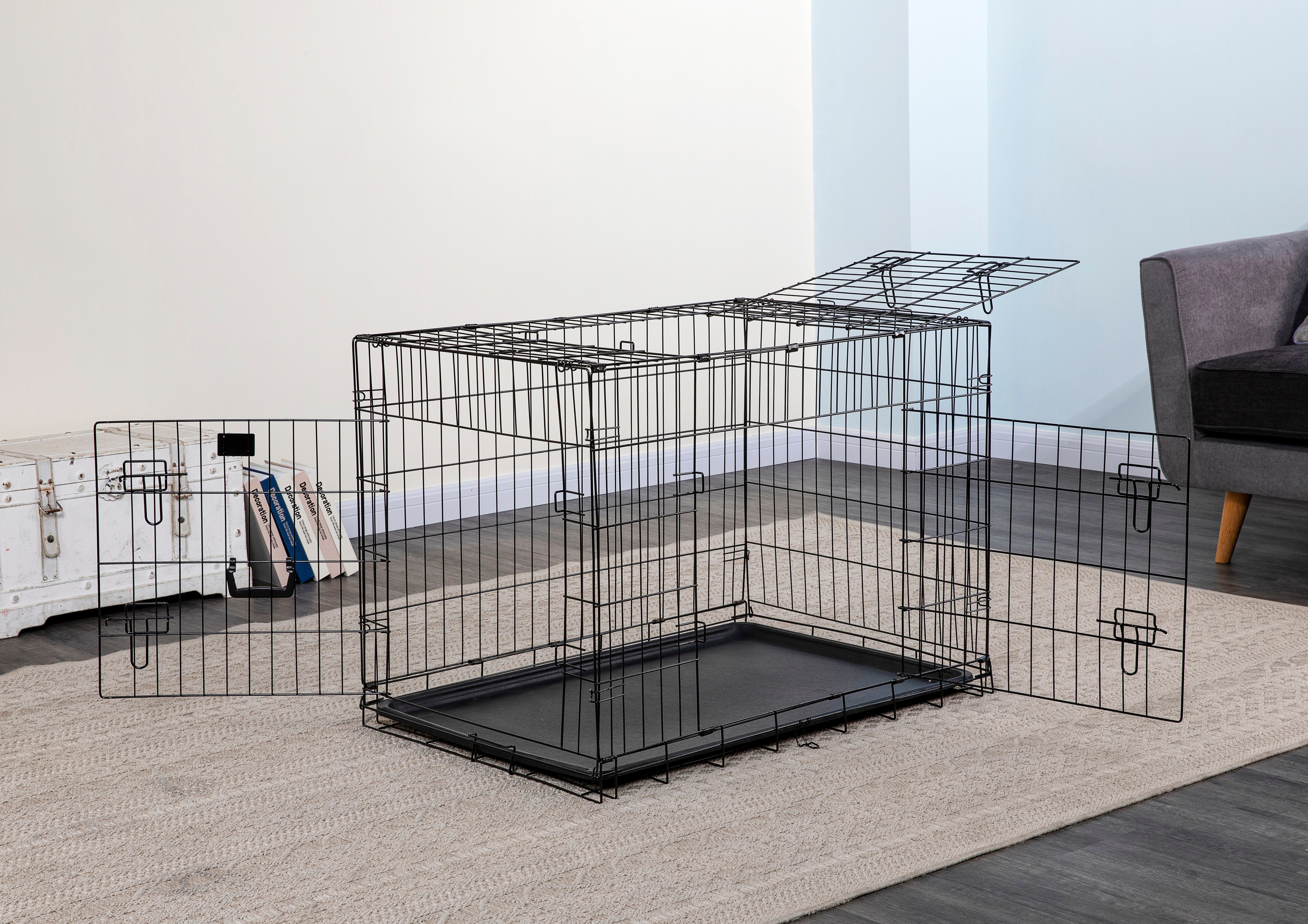 3 Door Metal Dog Crate with Divider (Available in 24" to 48") [*]