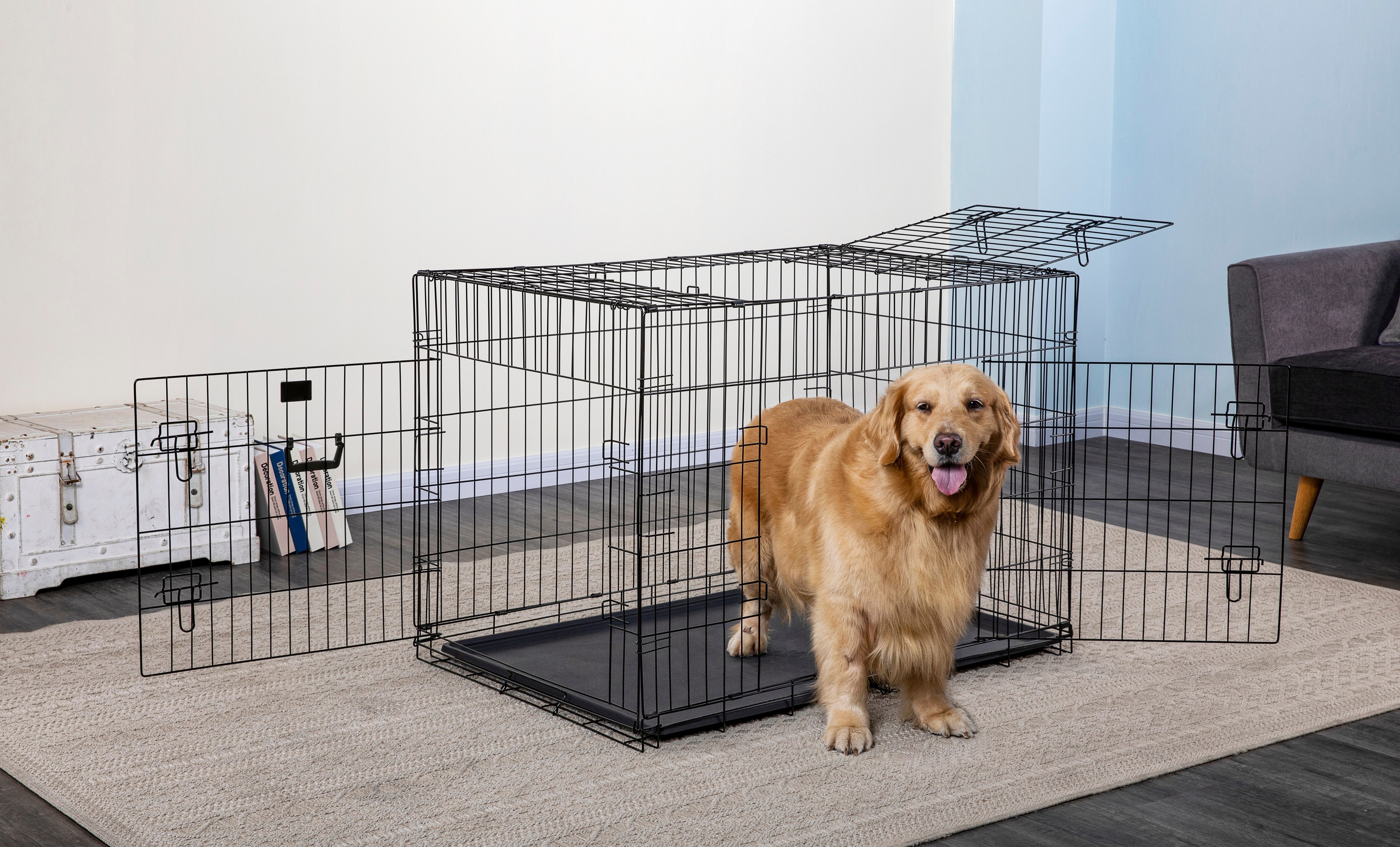 3 Door Metal Dog Crate with Divider (Available in 24" to 48") [*]