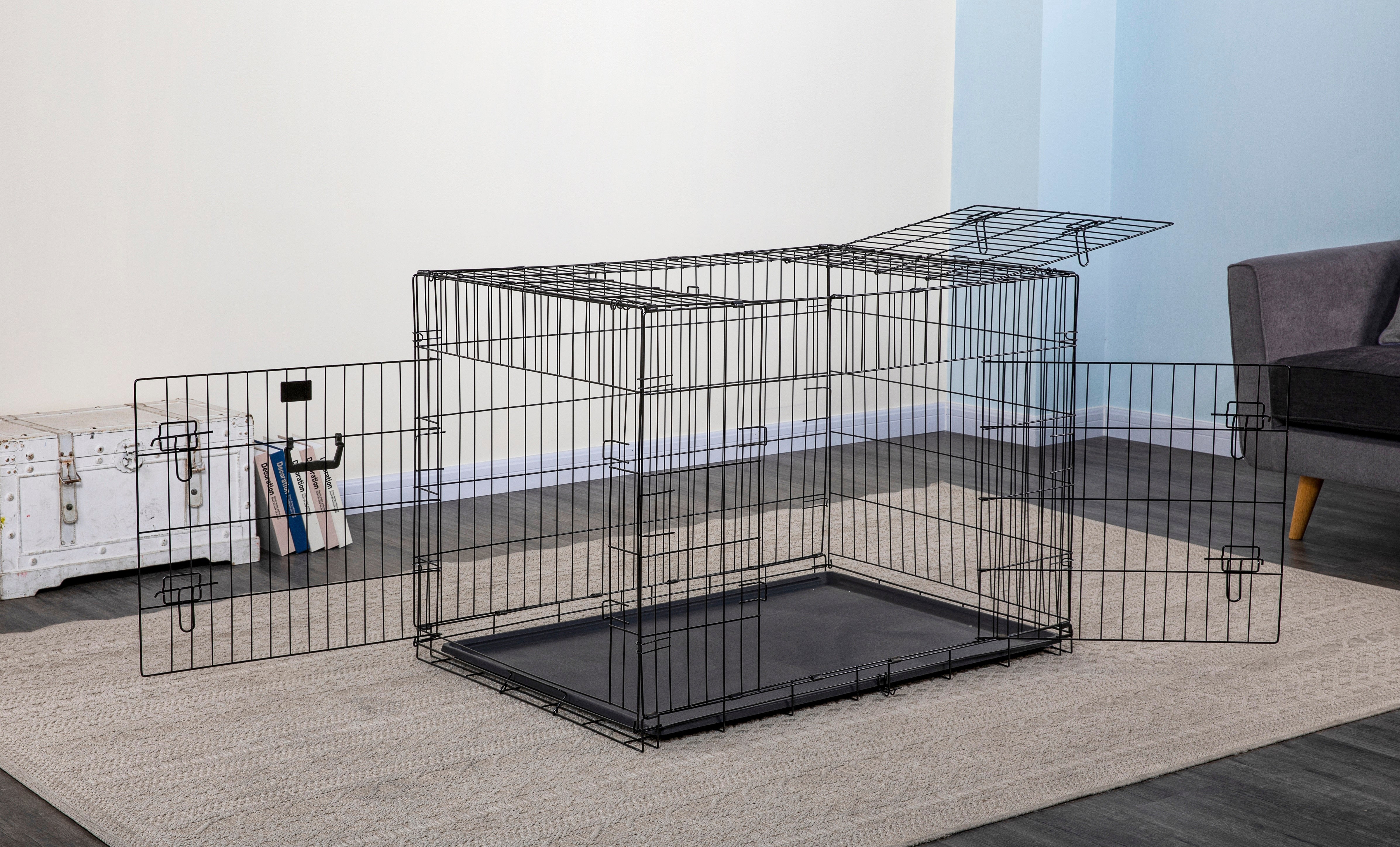 3 Door Metal Dog Crate with Divider (Available in 24" to 48") [*]