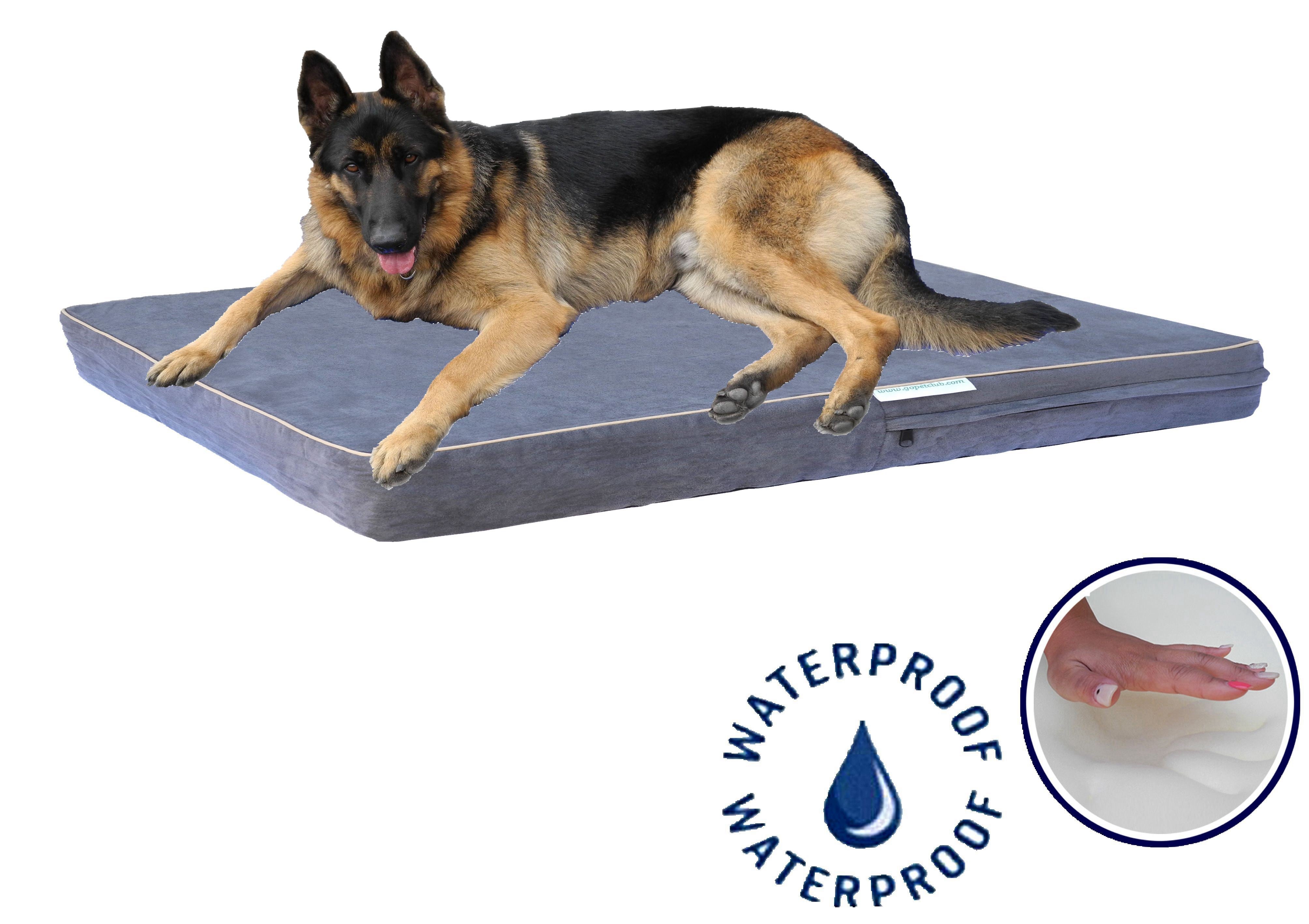 4" Solid Memory Foam Bed with Waterproof Cover (Available in 25" to 55") - Charcoal[*]